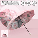 TDR-Opvouwbaar bloem paraplu - Zonbescherming Anti-Uv UPF50 + -Windproof- Stevig paraplu met diameter van 97 cm-roze
