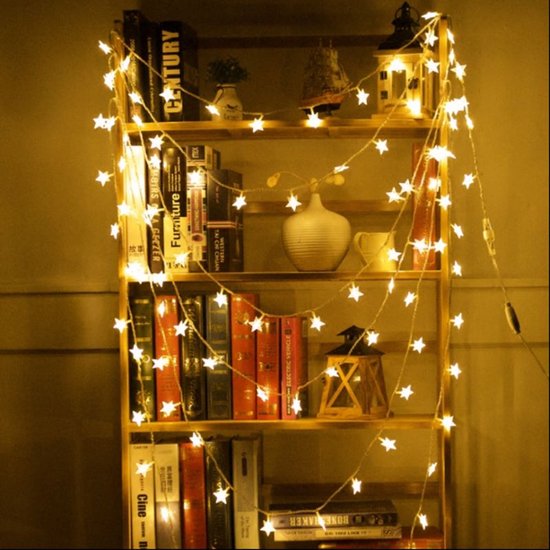 Led lampjes slinger- decoratieve ster lichtsnoer-werkt op batterij-warme kleur 5 meter 30 lampjes
