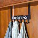 Deurkapstok Met 6 Haken-Deurhanger-Kapstok Hangend -zwart