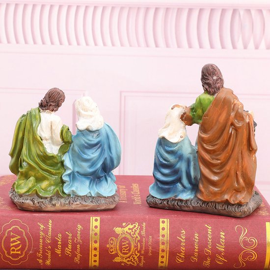 2-Delige Kerststal Set - Maria, Jozef en Kindje Jezus - Compacte en Gedetailleerde Kerstdecoratie