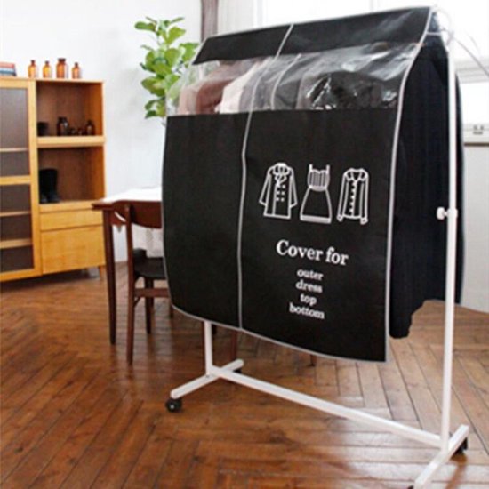 Kledinghoes ademend stofdicht met venster 90x100cm zwart