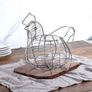 Luxe Kippen-Eiermand van Hoogwaardig IJzer - Zilver 32x26cm