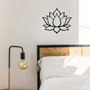 Metalen Lotus wandbord-woonkamer wanddecoratie-Elegant en stijlvol 28*24cm-zwart