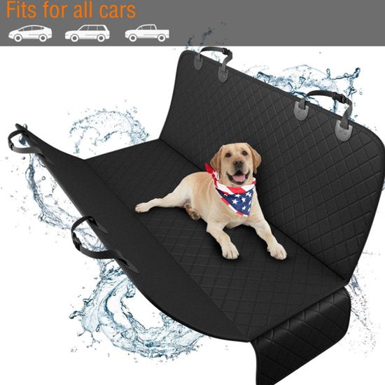 TDR - Hondendeken Auto Achterbank en Kofferbak - Beschermhoes -Autobench voor hond - Honden Deken Auto Achterbank 137*147CM -zwart