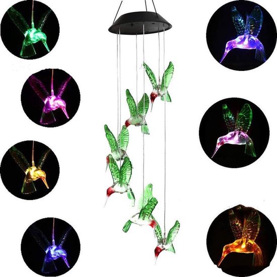 Windgong set kolibries – avondlicht effect