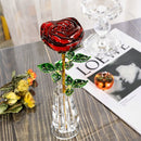 Glazen Vaas met Rode Roos - Decoratief & Elegant - Rood