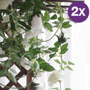 2x klimop slinger met grote rozen kunstbloem 2m wit