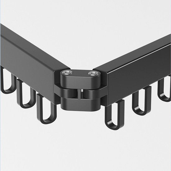 Uittrekbaar Wanddroogrek - Robuust en Ruimtebesparend - Hoge Draagkracht - Handig Wasrek Hangend aan de Muur-zwart