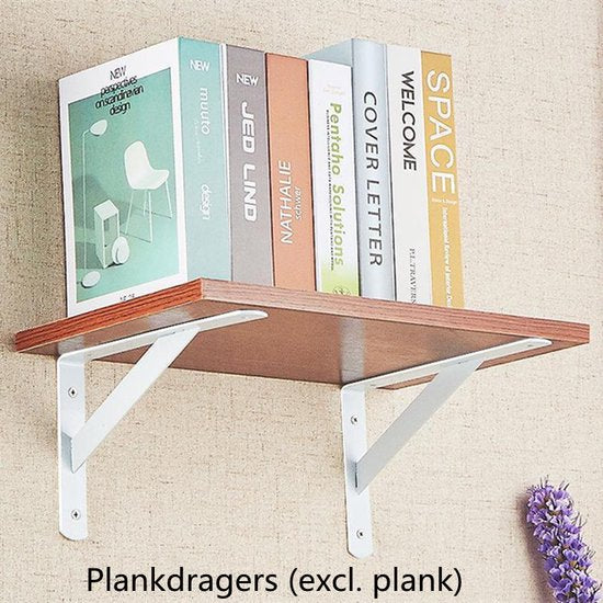 4 Plankdragers voor Stabiele Wandplanken - Wit