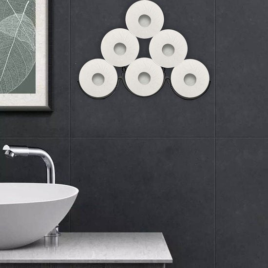 Merkloos golven toiletpapierhouder, zwart 35x11.5x7.5CM