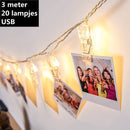 Merkloos Fotoclip Lichtsnoer 3m USB 20 Lampjes Warm Wit