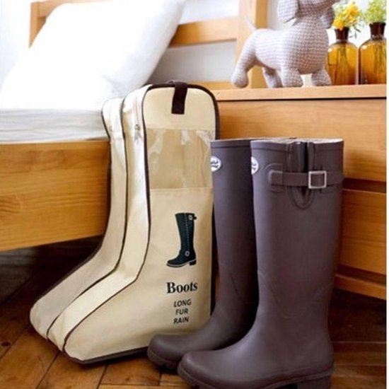 2 stuks Laarsjes opbergzak - Bescherming hoge dames laarzen - Boots Organizer - 29x24x47cm - Beige