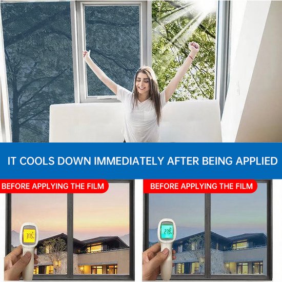 Spiegelfolie 60x100 cm – Zonwerend, Privacy, Zelfklevend