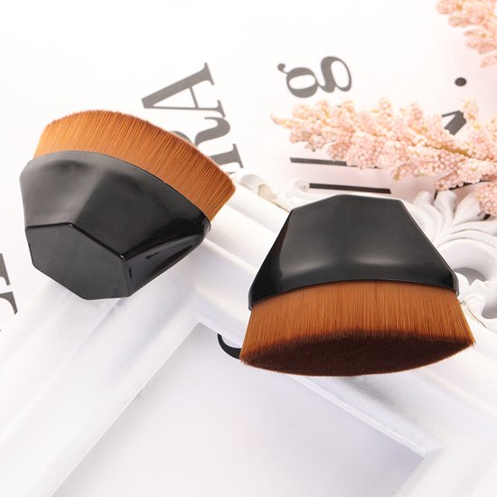 2 stuks Groot formaat Foundation Brush - Synthetische borstelharen voor een natuurlijke en egale make-up