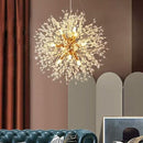 Xtraworks - Vuurwerk / Paardenbloem Kroonluchter - Goudkleurig - 50cm - Inclusief lamp peertjes / gloelampen