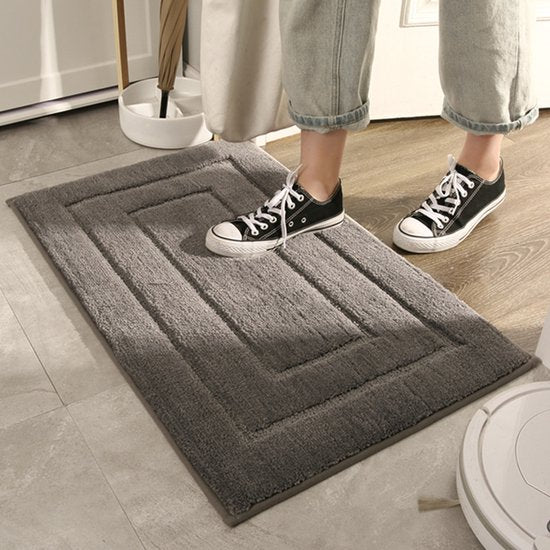 Luxe Absorberende badmat/deurmat 40x60 cm grijs - antislip