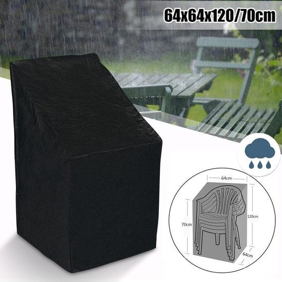 TDR - Waterdichte Stoelhoes - Tuinstoel hoes - Voor buiten  in de tuin, balkon of terras -  Regen- En Sneeuwbeschermingshoes - 64 x 64 x 120/70 CM - Zwart