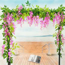 2stuks Gesimuleerde wisteria rank- kunstplanten slinger-Decoratieve plant voor diverse toepassingen-180cm- paars rood