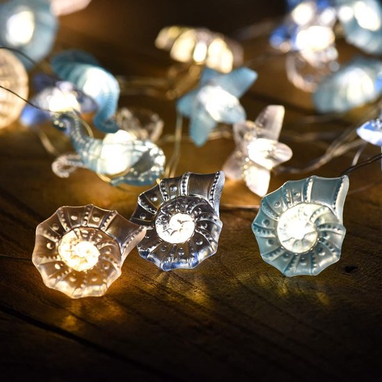 Xtraworks -Schelpen lichtsnoer-Decoratieve Verlichting-2 meter 20 lichten -Fairy Lights-met afstandsbediening