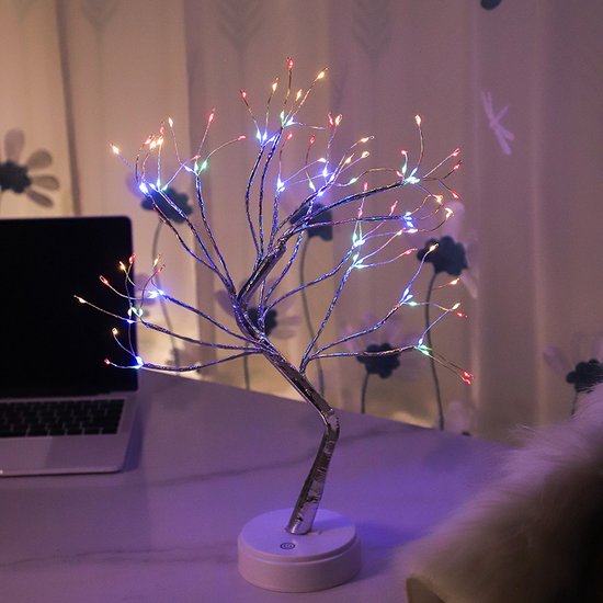 Kleurrijke Boompje LED-Verlichting- 108 Lampjes- USB of batterijen-Flexibele Takken - Perfect voor Feestelijke Sfeer en Kerstdecoratie