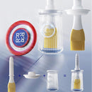 2 stuks oliefles met siliconen borstel, hittebestendig, wit