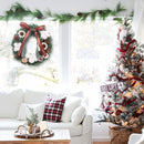 Luxe Kerstkrans met Dennenappels, Katoenbollen en Decoratief Lint – Realistische PVC Decoratie-Ø30 cm