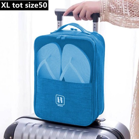 Extra grote schoenen opbergtas tot maat 50 - lichtblauw