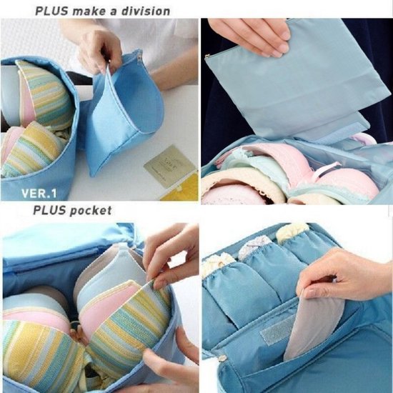 TDR-Multifunctionele lingerie/ondergoed tas - make-up tasje-toilettas-Hemelsblauw