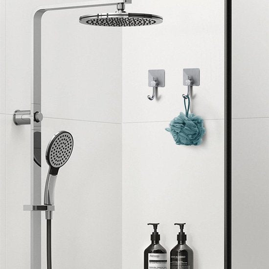 Unikorf 4x Zelfklevende Wandhaakjes Zilver