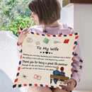 TDR - Sierkussensloop- 45x45 cm - leuk als cadeau voor vrouw - "To my wife"