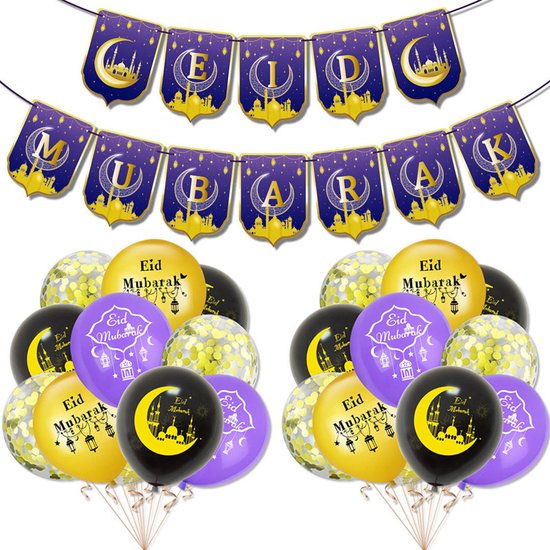 39-delige feestdecoratie set - Eid Mubarak / Ramadan
