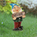 Magisch Welkomstbord met Kabouterbeeldje - Tuindecoratie 10x