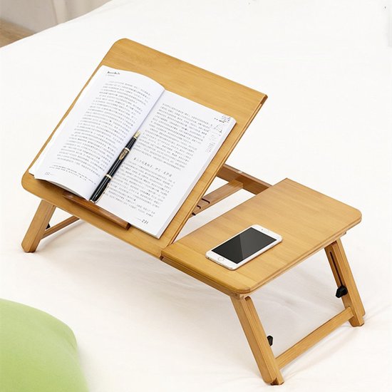 Bamboe Tafel - Opvouwbaar en Verstelbaar als Laptopstandaard