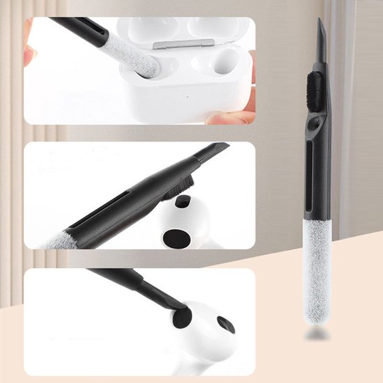 18-delige Multifunctionele Schoonmaakset voor Digitale Apparaten(inclusief reinigingsvloeistof) – Voor Laptops, Smartphones, Computers en Camera's -wit