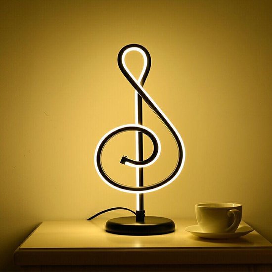 Xtraworks-Minimalistische Bureaulamp Muzieknoot Zwart