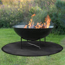 TDR - Tuin vloermat - Ideale mat voor onder de barbecue - Beschermt je terrastegels of gazon tegen hete kolen en vetvlekken - Rond 36 inch - Zwart