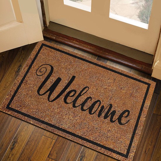 Luxe Welkom schoonloopmat 48x81 cm - antislip polyester