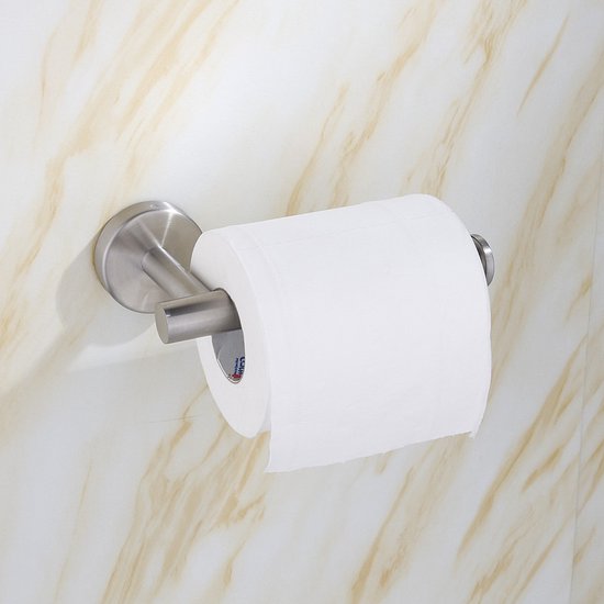 Luxe RVS toiletrolhouder - modern, zilver, incl. montage