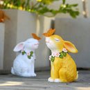 Solar Tuinbeeld Konijn met Vlinder - Duurzaam Hars 24 CM