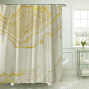 Unikorf waterdicht douchegordijn 180x200 - marmer, wit/goud