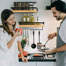 wandrek met twee lagen en handdoektang-Praktische en stijlvolle opbergruimte voor badkamer en keuken-Zwart en bruin