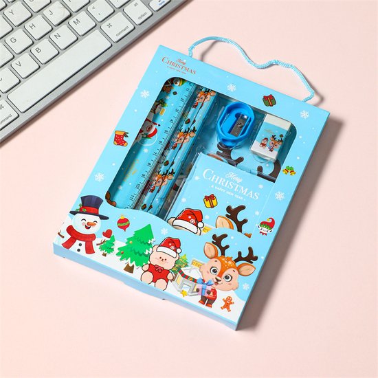 3 stuks Kerstcadeauset voor Kinderen - Feestelijke Schrijfwaren Giftbox met Kerstdesign