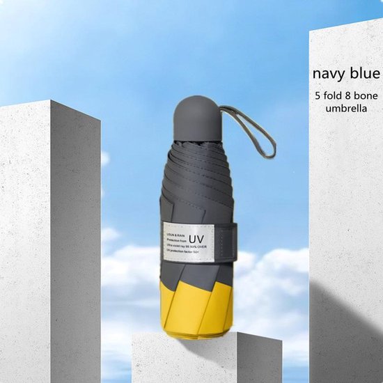 TDR - Opvouwbare Paraplu -Windproof- zonnescherm UV-SPF 50+compact en draagbaar-  Extra sterk  - Geel