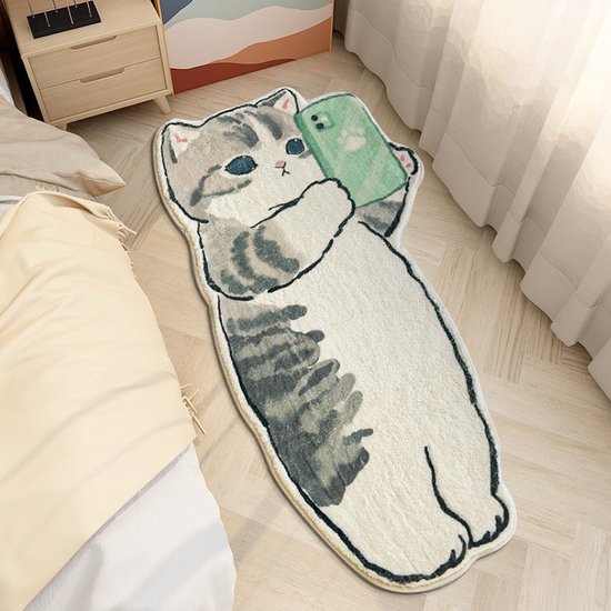 Katvormig Tapijt met Telefoon - Cadeau voor Dierenliefhebber