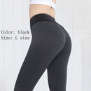 Hoog getailleerde yogabroek - Zwart - Maat L - Honingraat