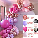 126 delige  Ballonnenset -Ballonnenboog- Decoratie Feestpakket-Verjaardag-jubileum-Huwelijk-paars en roze