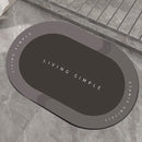 super absorberende badmat -antislip-grijs ovaal 50*80CM