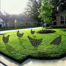 TDR - decoratief Acryl kunststof silhouetten van kip op stok voor in de tuin,  5 delig