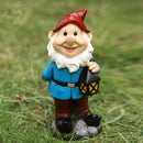 Tuinkabouterbeeld met Lantaarn - Tuindecoratie 9x8x20cm