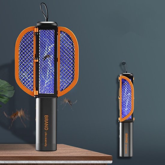 2-in-1 Muggenmepper - USB Oplaadbaar - UV-lamp Zwart/Oranje